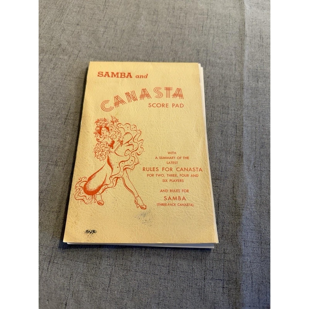 Vintage 1950s Samba & Canasta Score Pad‎ 40+ Unused Pages Loose Binding w/ Rules